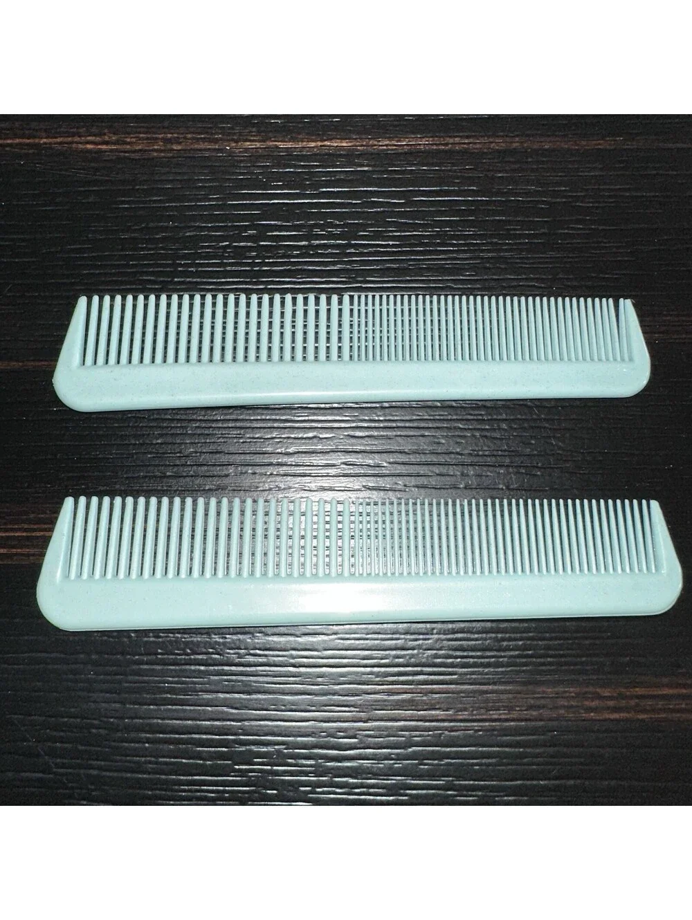 2 Vintage Placo 5” Pocket Purse Combs Opaque Pastel Green ECU